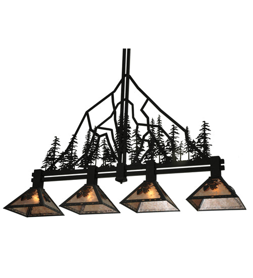 60" Long Tall Pines 4 Light Island Pendant