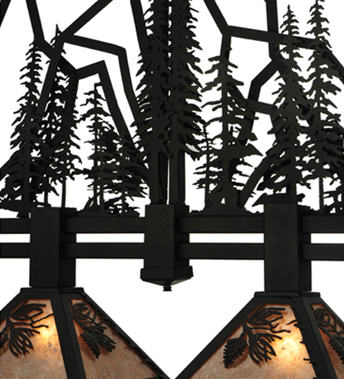 60" Long Tall Pines 4 Light Island Pendant