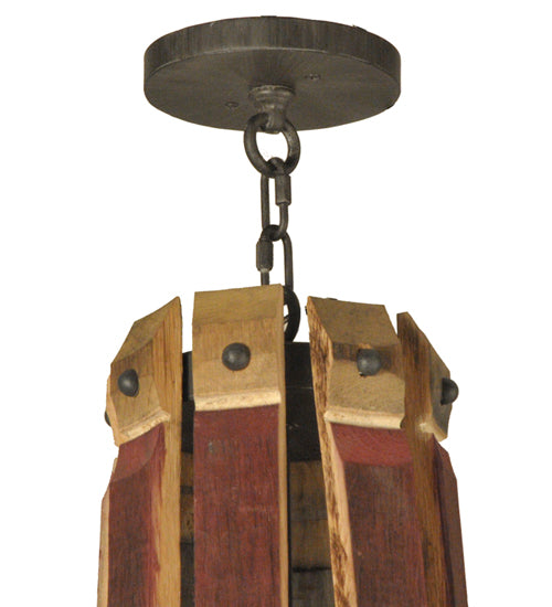 44"W Barrel Stave Madera 8 Lt Chandelier