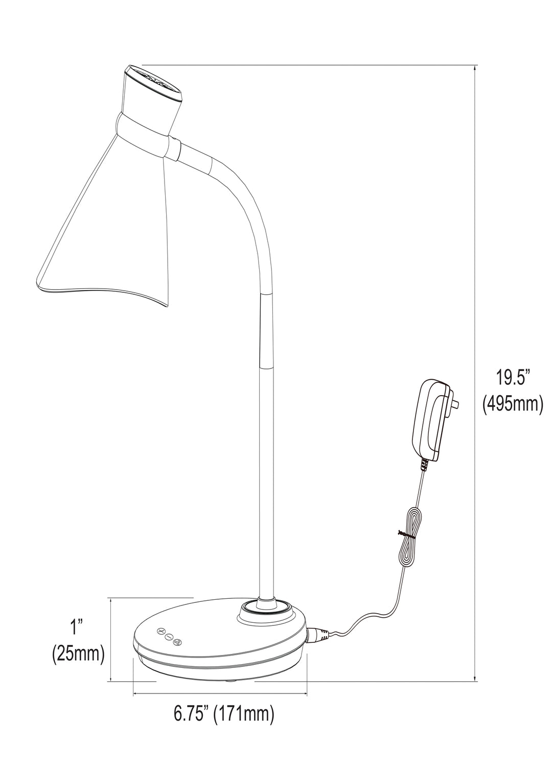 Dainolite 6W LED Desk Lamp, Black Finish