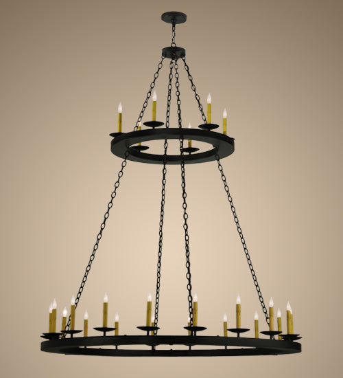 60" Wide Loxley 24 Lt Two Tier Chandelier