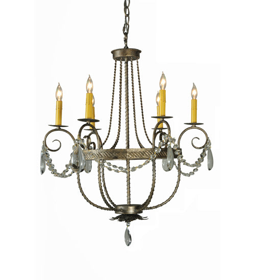 28.5"W Antonia 6 Lt Crystal Chandelier