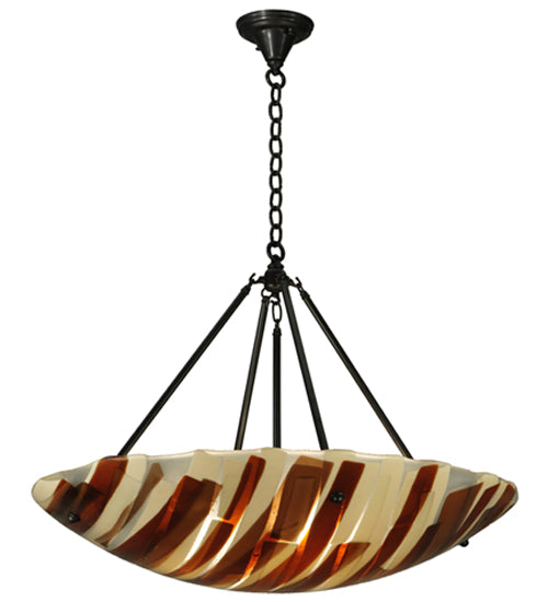 30.5"W Metro Fusion Marina Glass Inverted Pendant