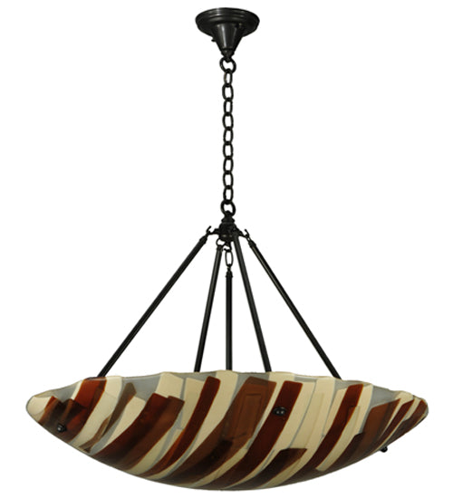 30.5"W Metro Fusion Marina Glass Inverted Pendant