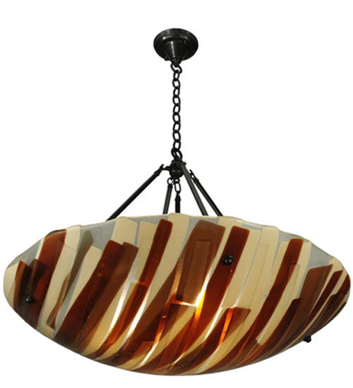 30.5"W Metro Fusion Marina Glass Inverted Pendant