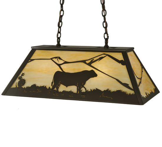 33" Long Steer Oblong Pendant