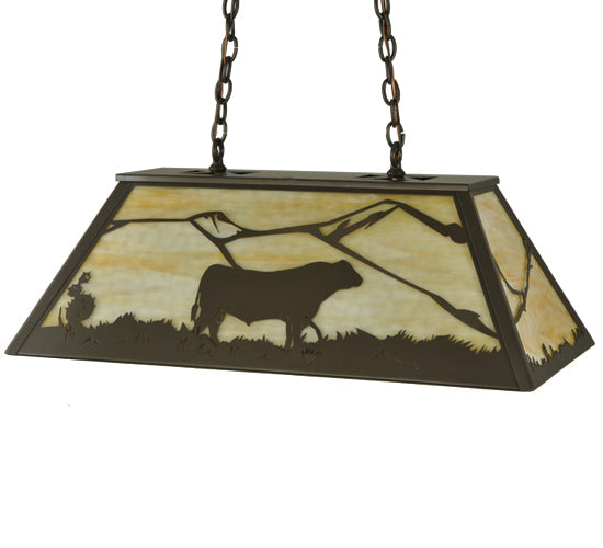 33" Long Steer Oblong Pendant