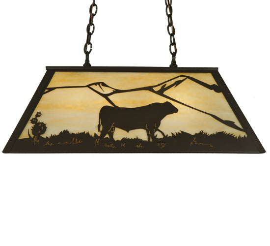 33" Long Steer Oblong Pendant