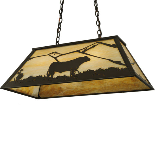 33" Long Steer Oblong Pendant