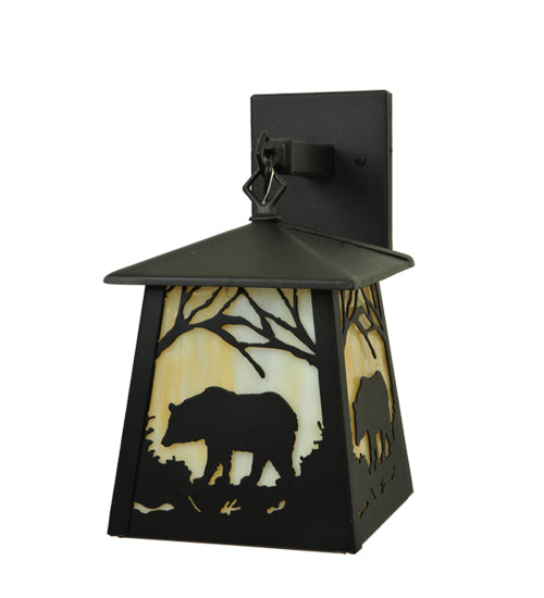 7.5"W Bear At Dawn Hanging Wall Sconce