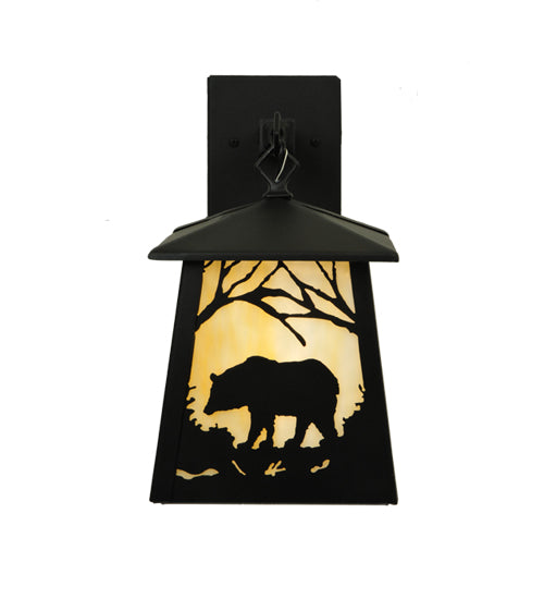 7.5"W Bear At Dawn Hanging Wall Sconce