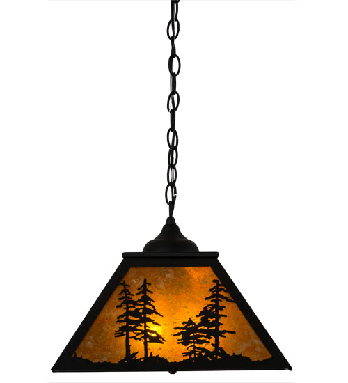 16" Square Tall Pines Pendant