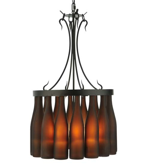 18"W Tuscan Vineyard Villa 16 Wine Bottle Chandelier