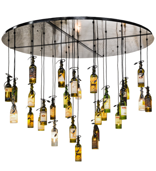 72"W Tuscan Vineyard 30 Wine Bottle Cascading Pendant