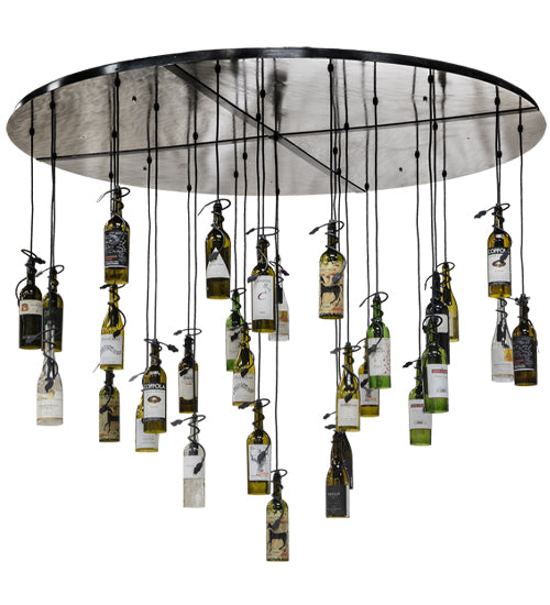 72"W Tuscan Vineyard 30 Wine Bottle Cascading Pendant