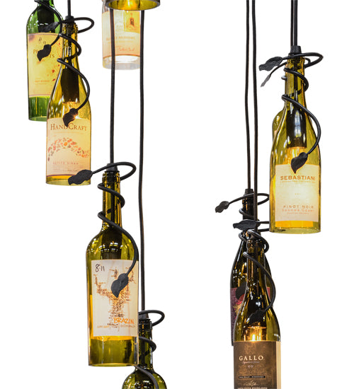 72"W Tuscan Vineyard 30 Wine Bottle Cascading Pendant