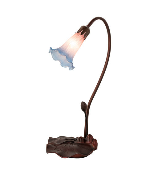 16" High Pink/Blue Pond Lily Accent Lamp