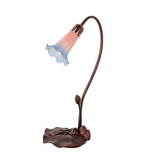 16" High Pink/Blue Pond Lily Accent Lamp