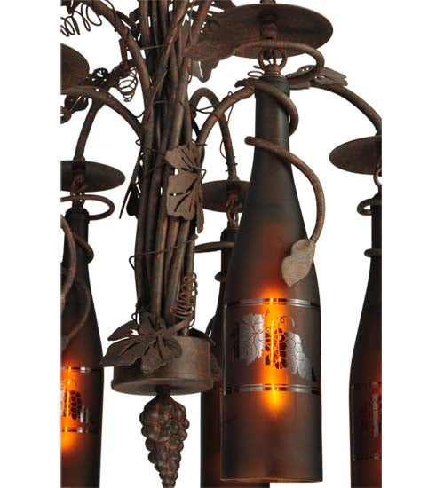 20"W Tuscan Vineyard 6 Wine Bottle Chandelier