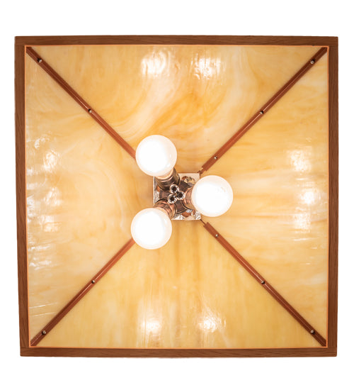 18" Square Forestwood Pendant