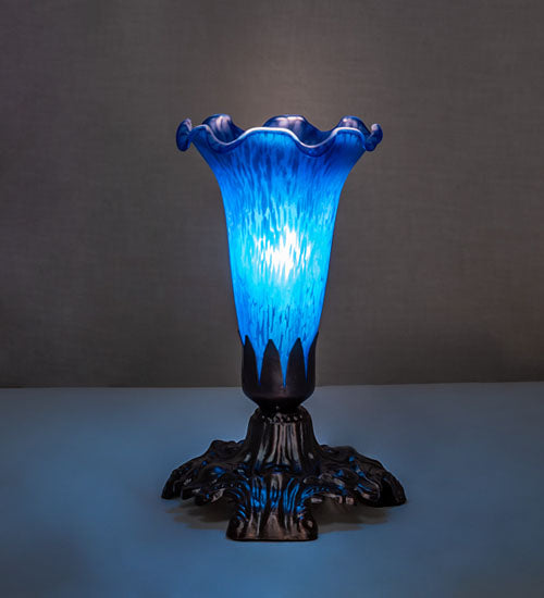 7" High Blue Tiffany Pond Lily Victorian Mini Lamp