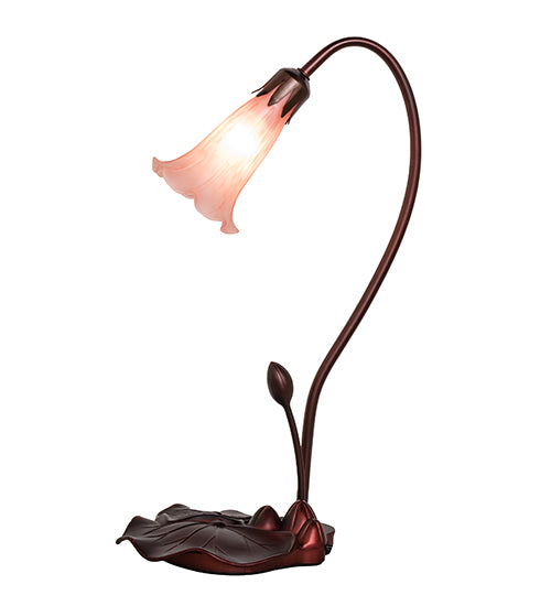 16" High Pink Pond Lily Accent Lamp