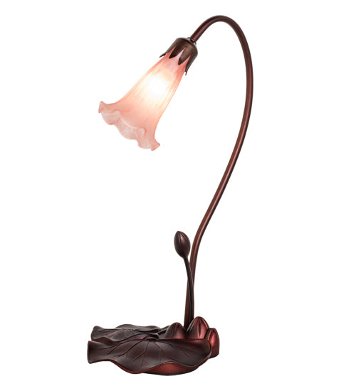 16" High Pink Pond Lily Accent Lamp