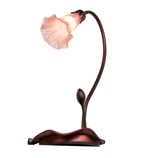 16" High Pink Pond Lily Accent Lamp