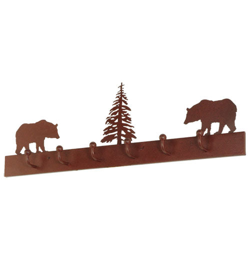 36"L Bear On The Loose 6 Hooks Coat Rack