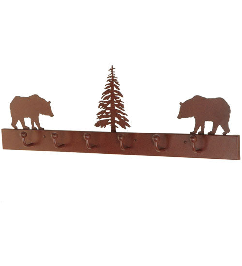 36"L Bear On The Loose 6 Hooks Coat Rack