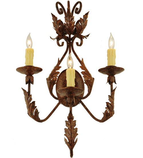 16.5"W French Elegance 3 Lt Wall Sconce