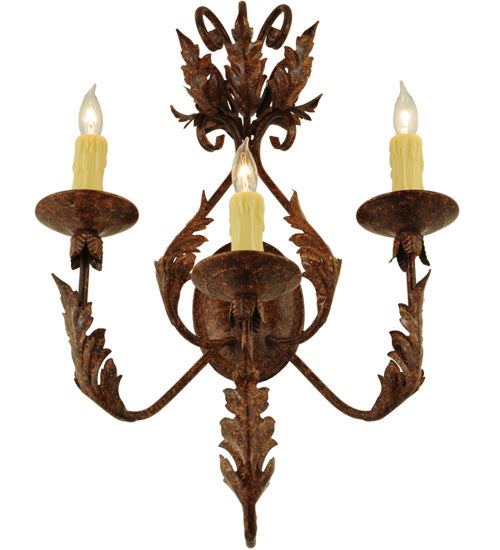 16.5"W French Elegance 3 Lt Wall Sconce