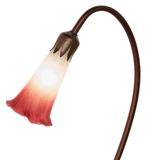 16" High Pink/White Tiffany Pond Lily Accent Lamp