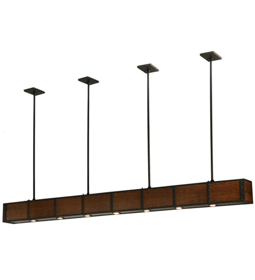 96"L Giradeau Wood Beam Oblong Pendant