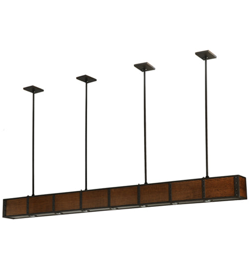 96"L Giradeau Wood Beam Oblong Pendant