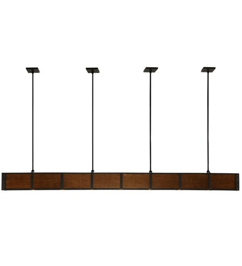 96"L Giradeau Wood Beam Oblong Pendant