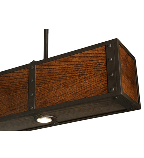 96"L Giradeau Wood Beam Oblong Pendant