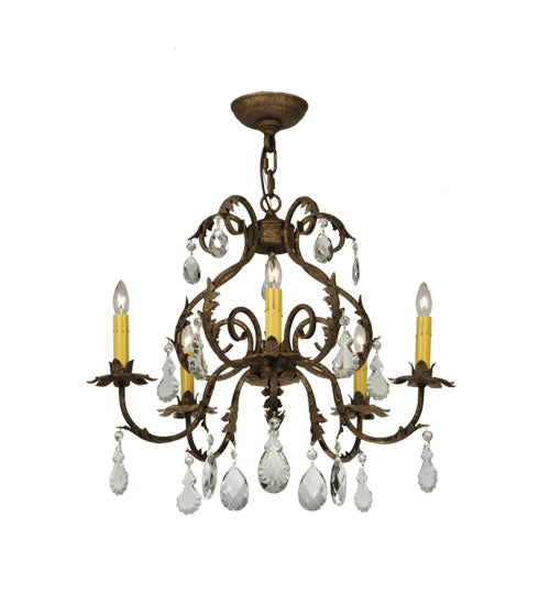 24"W Chantilly 5 Lt Chandelier