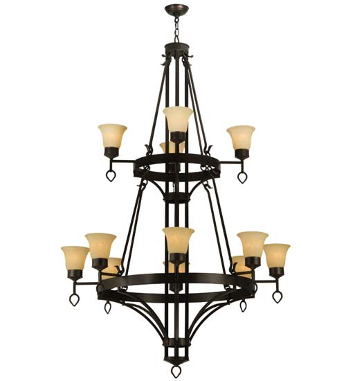 46" Wide Savino 12 Light Two Tier Chandelier