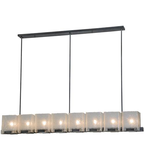 78"L Ice Cube 8 Lt Oblong Chandelier