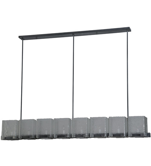 78"L Ice Cube 8 Lt Oblong Chandelier