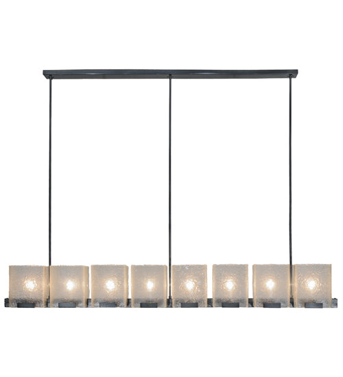 78"L Ice Cube 8 Lt Oblong Chandelier