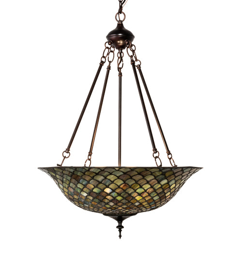 20" Wide Tiffany Fishscale Inverted Pendant