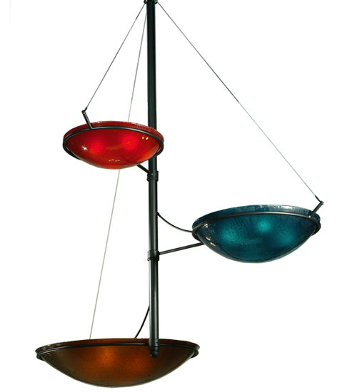 103" Wide Metro Fusion The Third Dimension 3 Arm Glass Chandelier