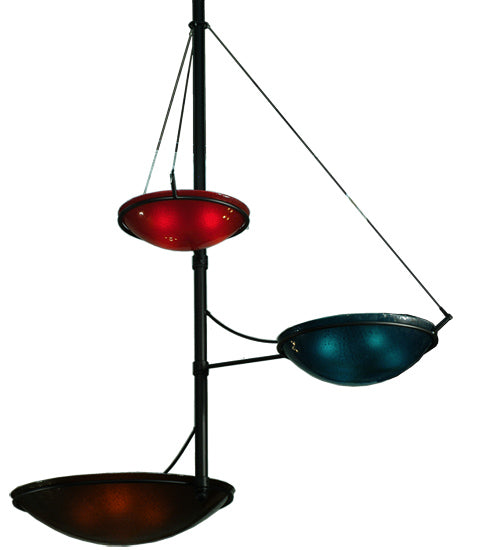 103" Wide Metro Fusion The Third Dimension 3 Arm Glass Chandelier