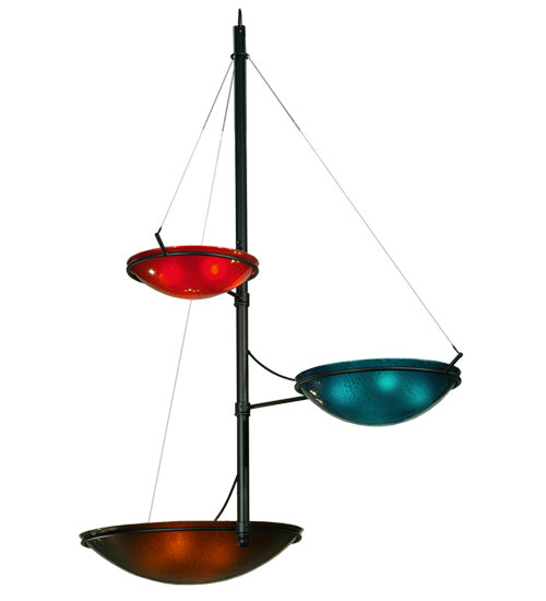 103" Wide Metro Fusion The Third Dimension 3 Arm Glass Chandelier