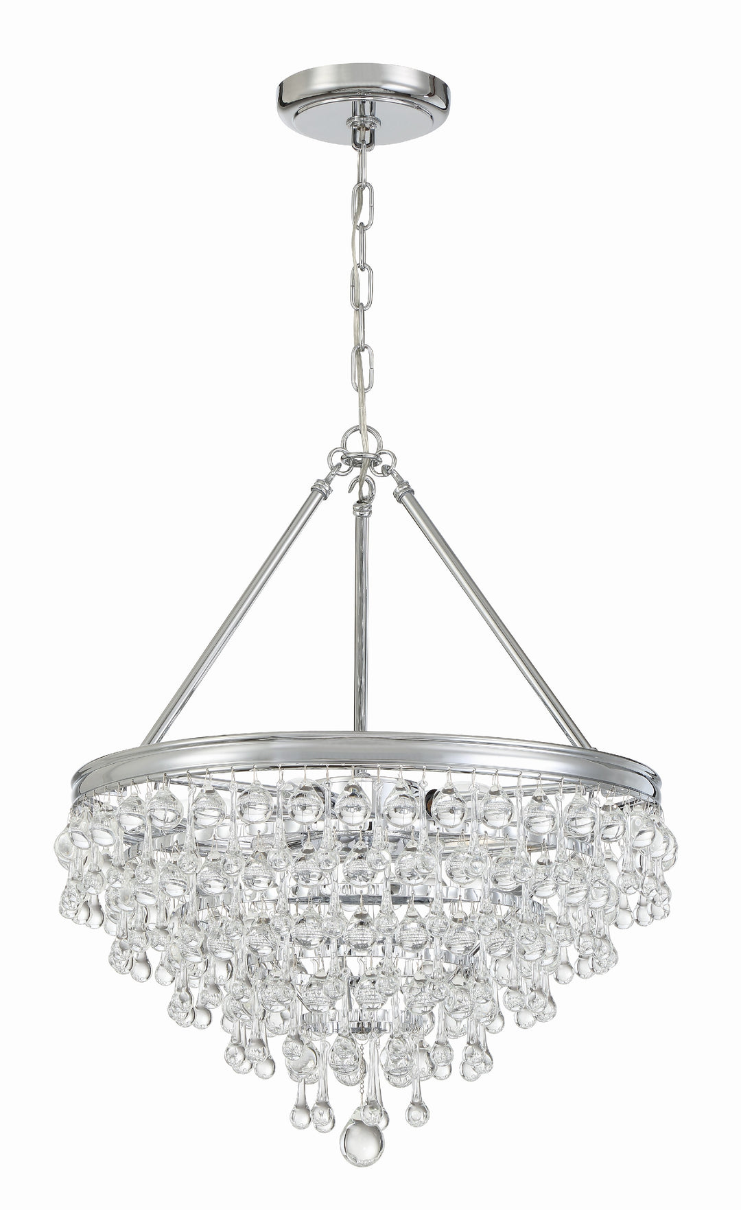 Crystorama Calypso 6 Light Crystal Teardrop Polished Chrome Chandelier