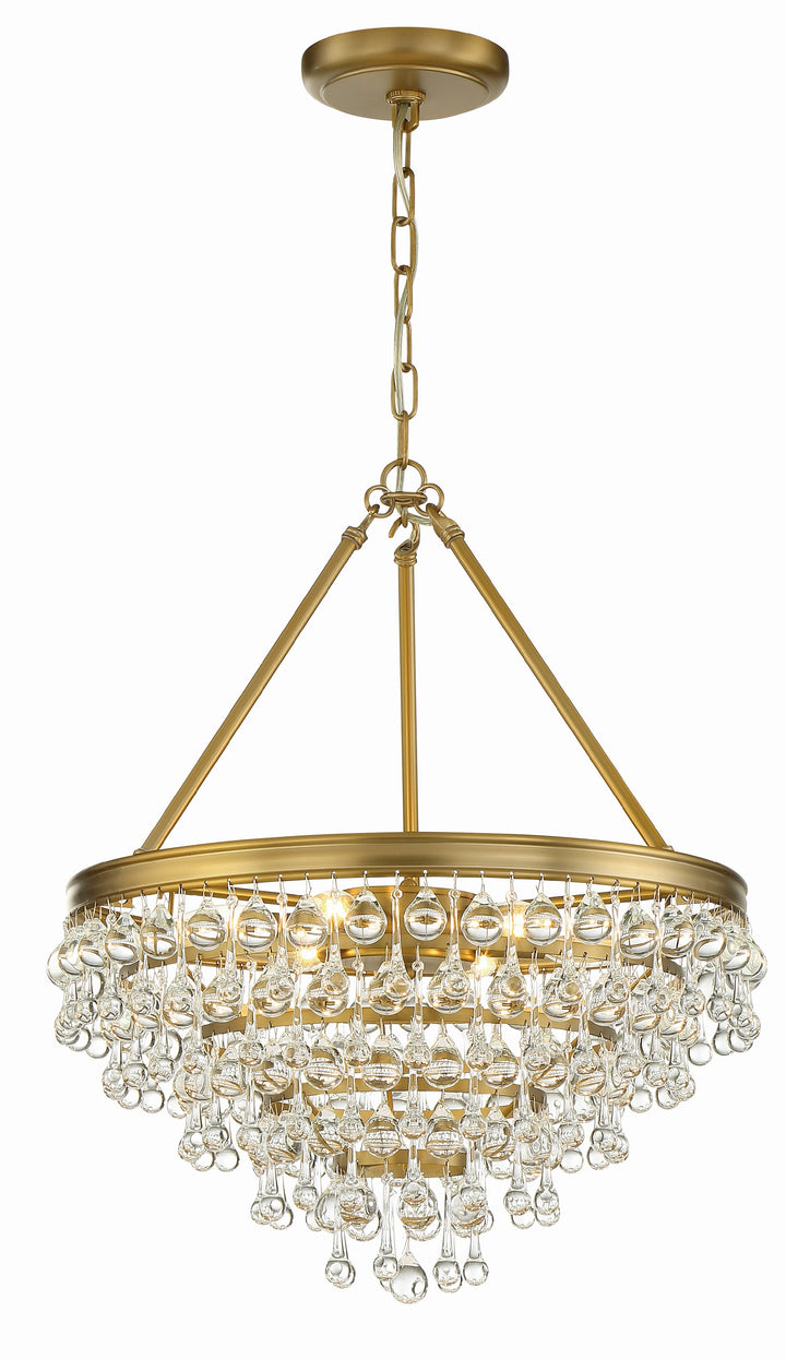 Calypso 6 Light Crystal Teardrop Polished Chrome Chandelier