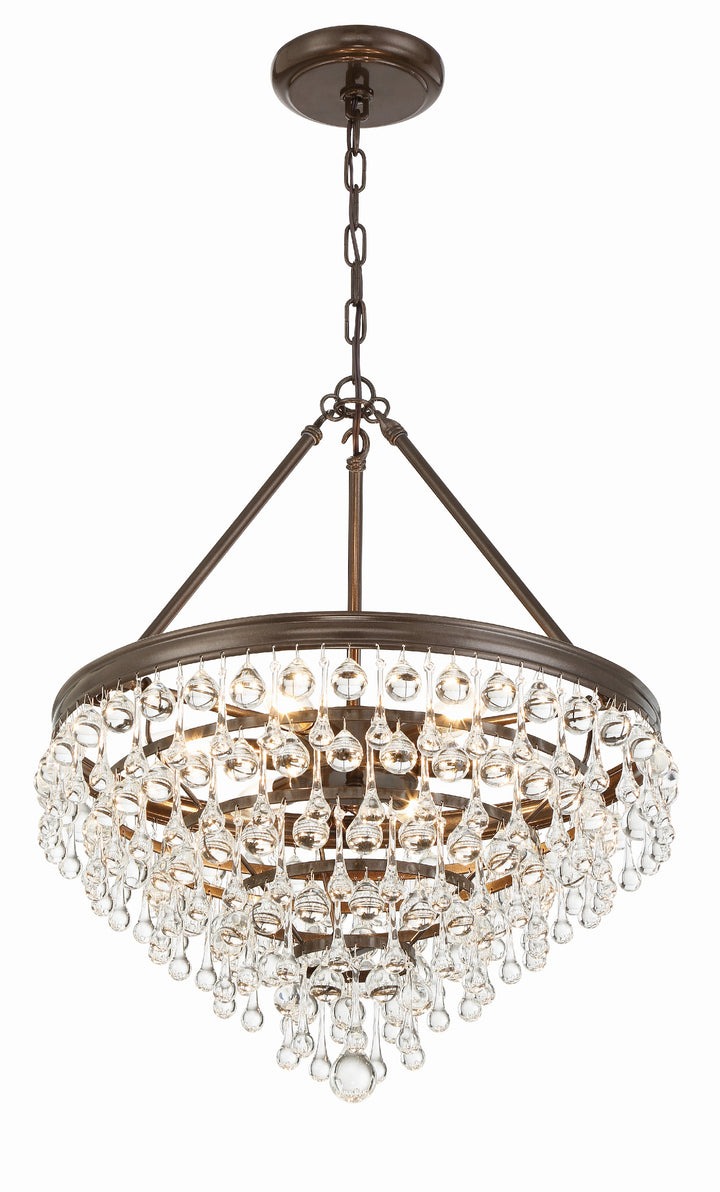 Crystorama Calypso 6 Light Crystal Teardrop Polished Chrome Chandelier