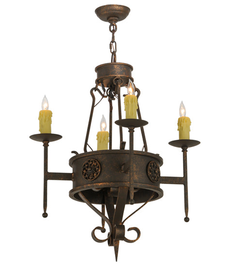 24"W Lorenzo 4 Lt Chandelier